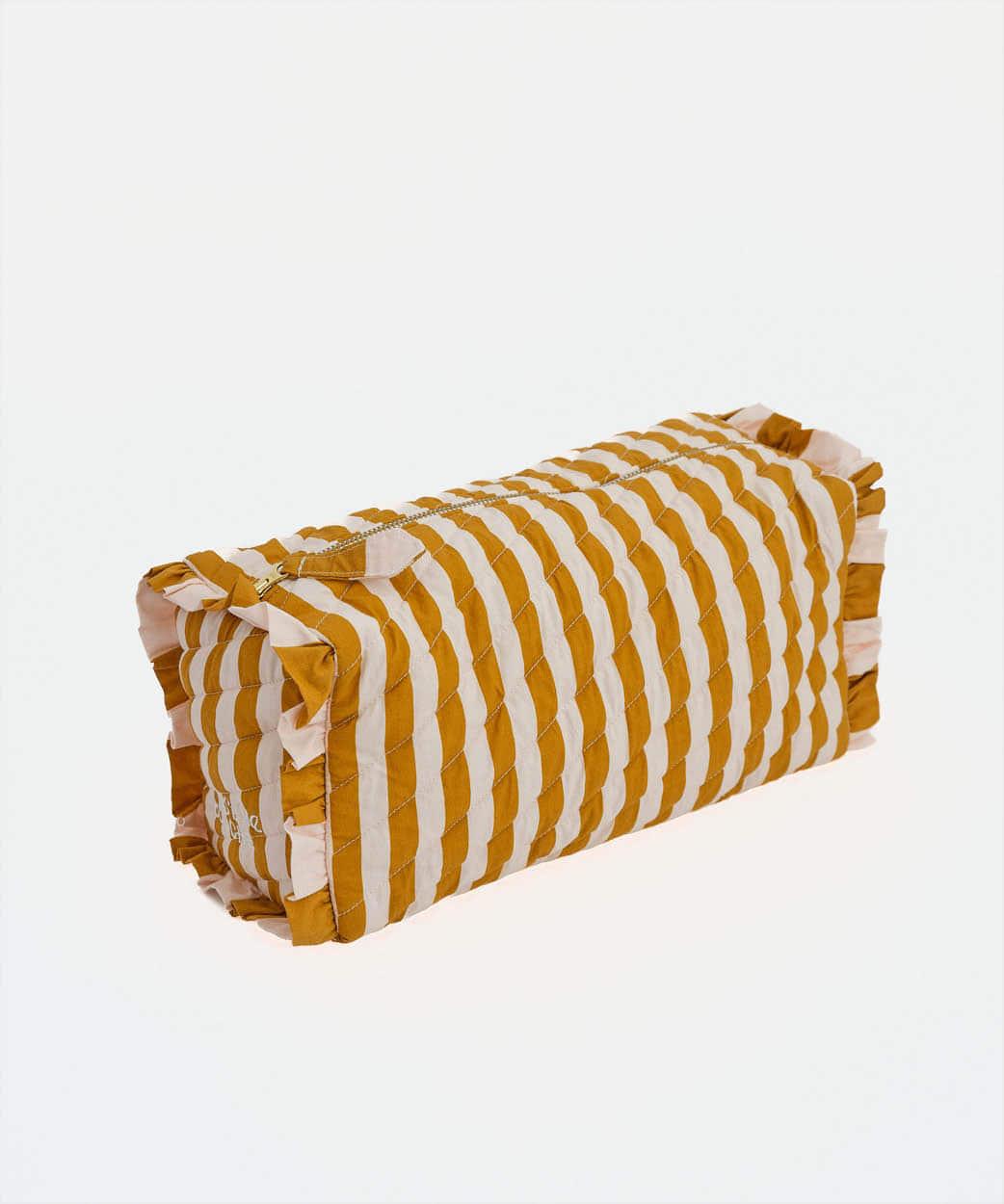 Amuse La Bouche / Ochre Stripe Make-up Bag