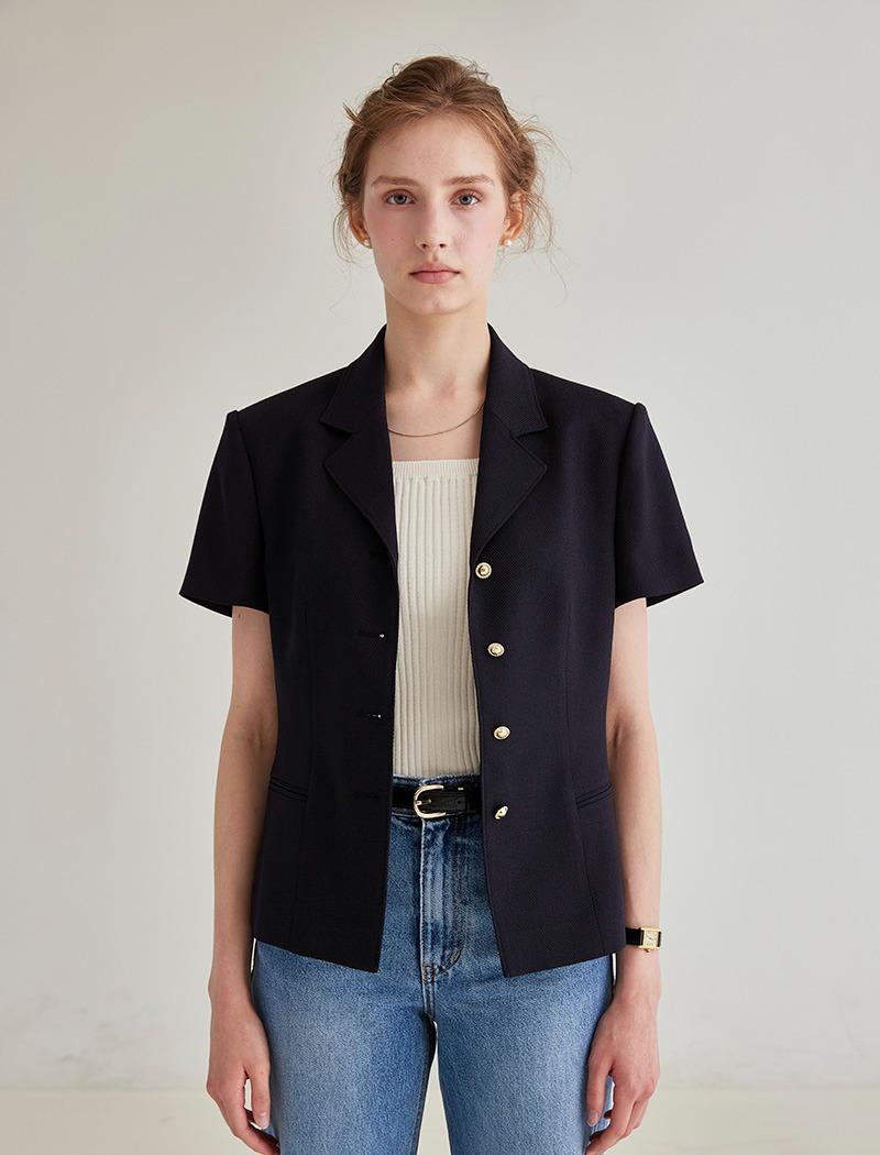 Jane half sleeve blazer _ Dark Navy