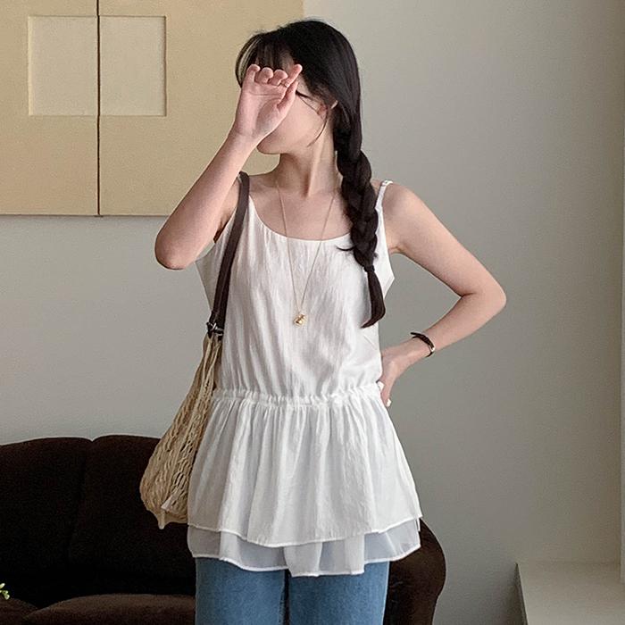 코코블랑 [여름🌴어깨끈조절O] 메디 프릴 레이어드 원피스