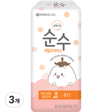 좋은느낌 순수 롱 팬티라이너, 롱, 81개입, 3개