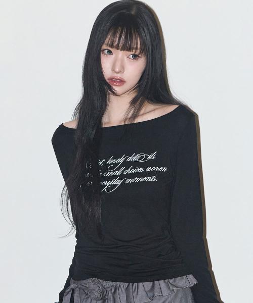 베이직 보트넥 롱슬리브 블랙