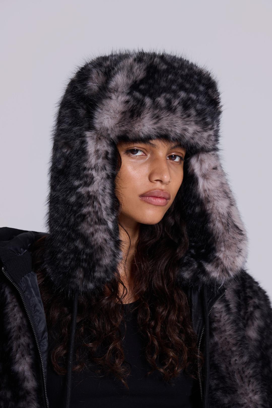 Biome Faux Fur Trapper Hat - ONE SIZE / Print