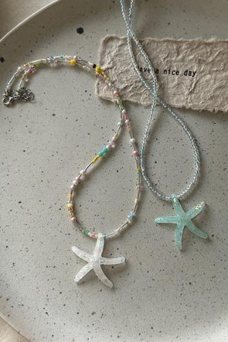 코튼캔디스토어 [에메랄드 당일배송] 여름 바다 불가사리 목걸이 (2TYPE)