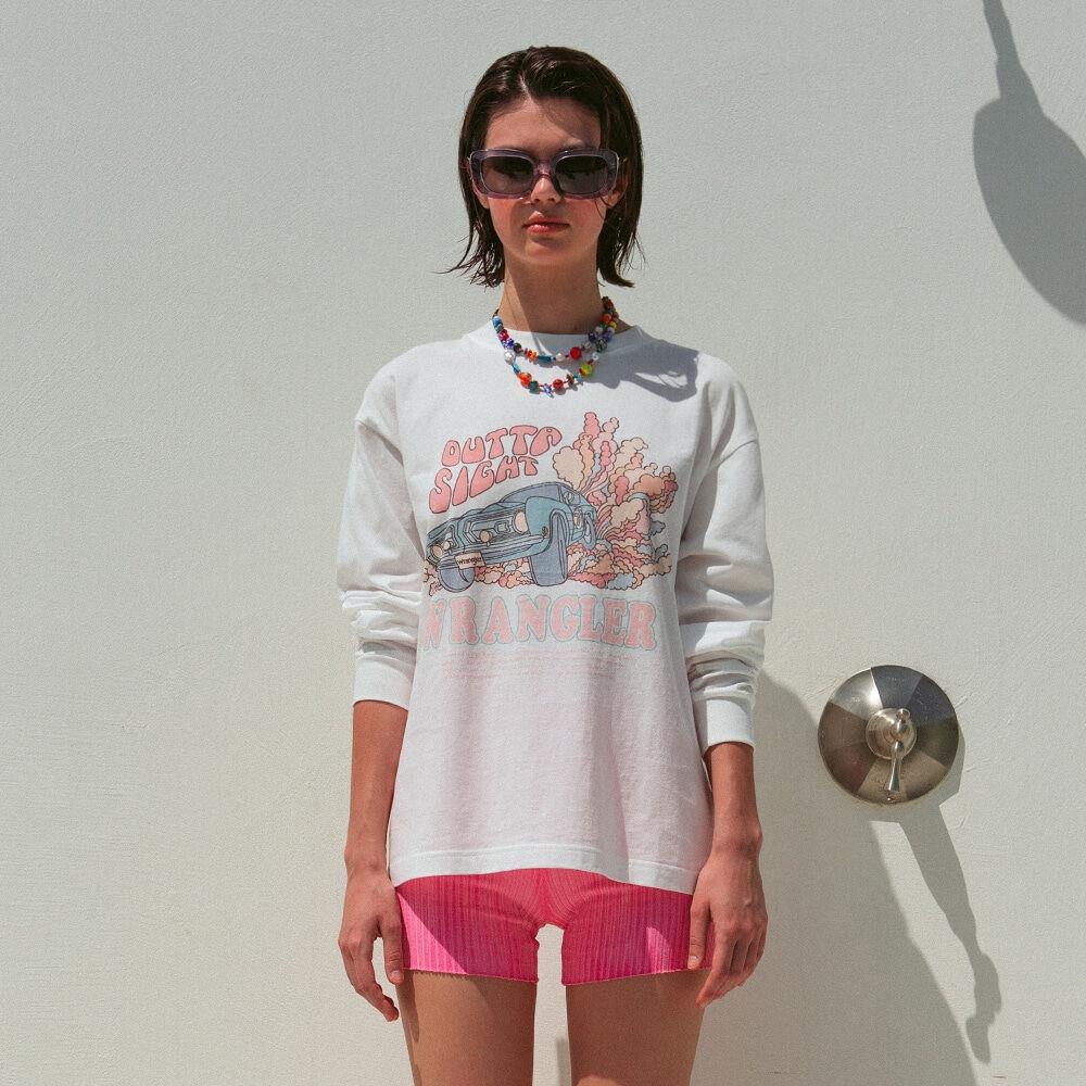 우먼즈 스탠다드 레이싱 썸머 긴팔티셔츠 화이트