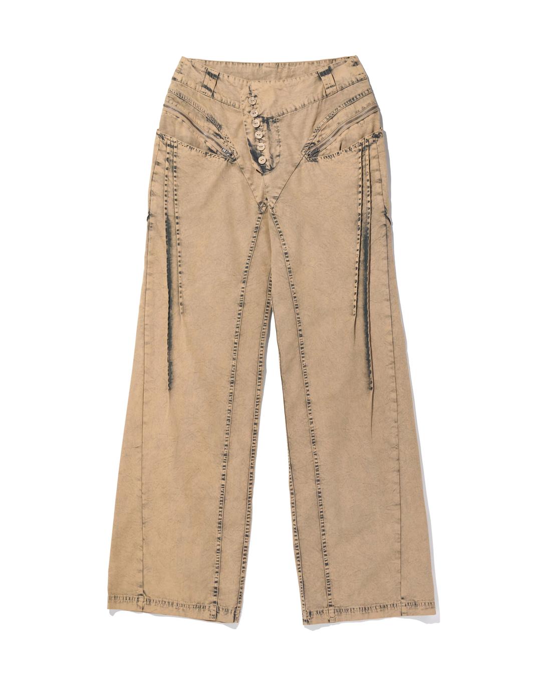 BLEACHED PINTUCK PANTS_BLEACHED MUD