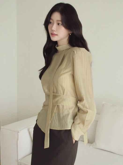 [투플리 PICK] 베이지,그레이 당일출고![25 NEW 칼라] Waist Tuck-decorative Blouse 4color