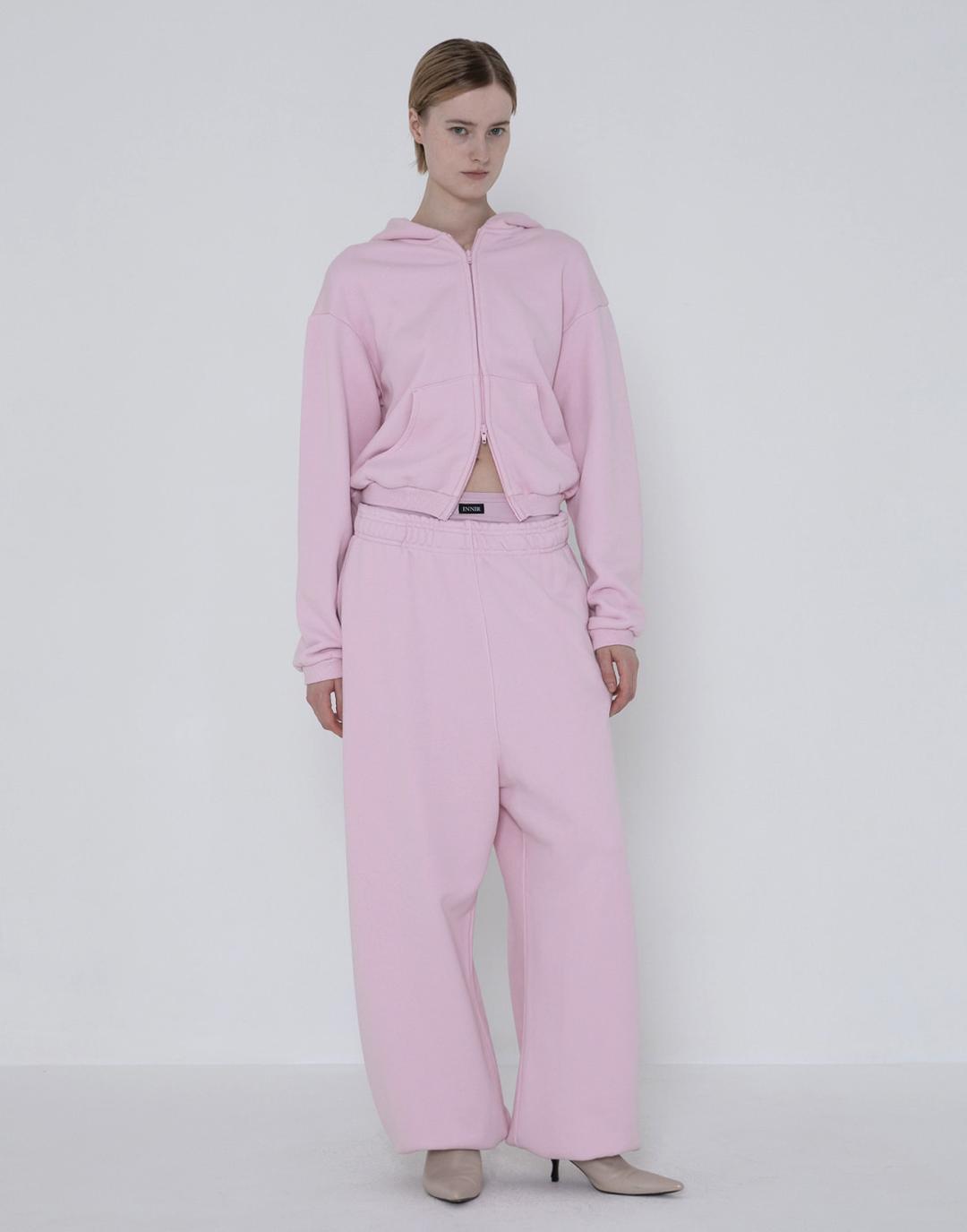 [예약주문] 253 Fluffy Loopback Baggy Sweat Pants (Powder Pink)