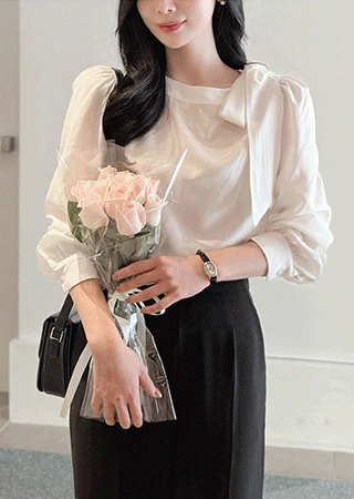 봄신상💛 [하객룩] 리아느 타이 리본 블라우스