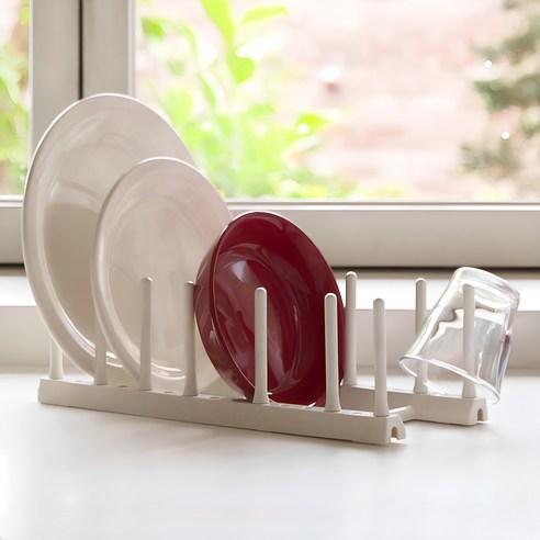 리빙숲 넓이 조절 접시 받침대 - 건조대/진열대/정리대 | 쿠팡