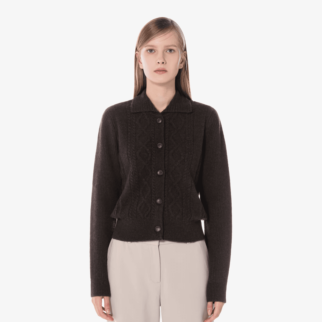 케이블 크롭 가디건