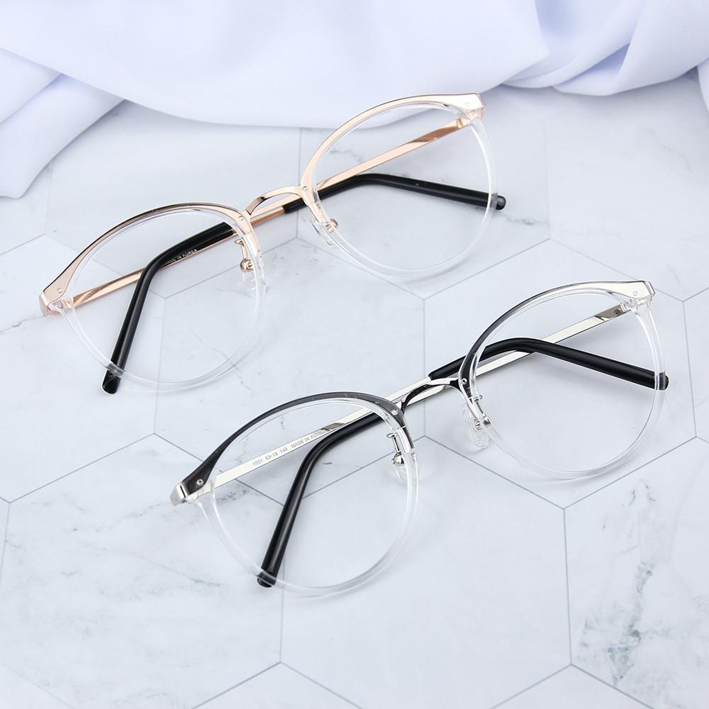 클리어 남자 여자 동글이 투명 콤비 뿔테 블루라이트차단 시력보호 안경