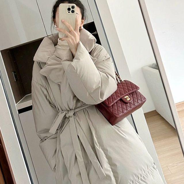 포근한 데일리룩 루시아롱패딩