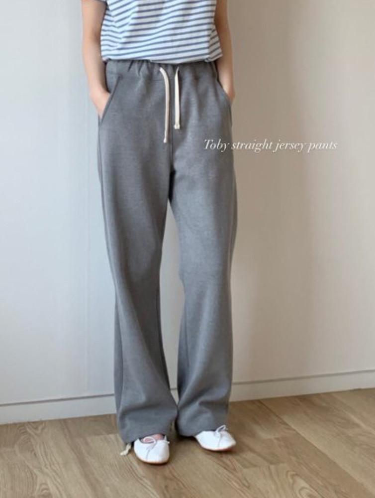 (네이비 당일발송) 하우스 토비 스트레이트 져지 팬츠 HAUS  toby jersey pants