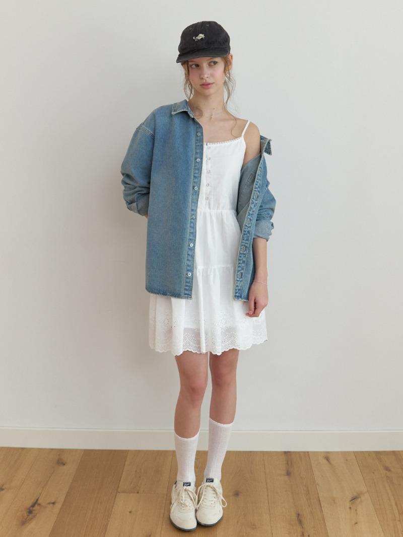 Alov lace mini dress (white)