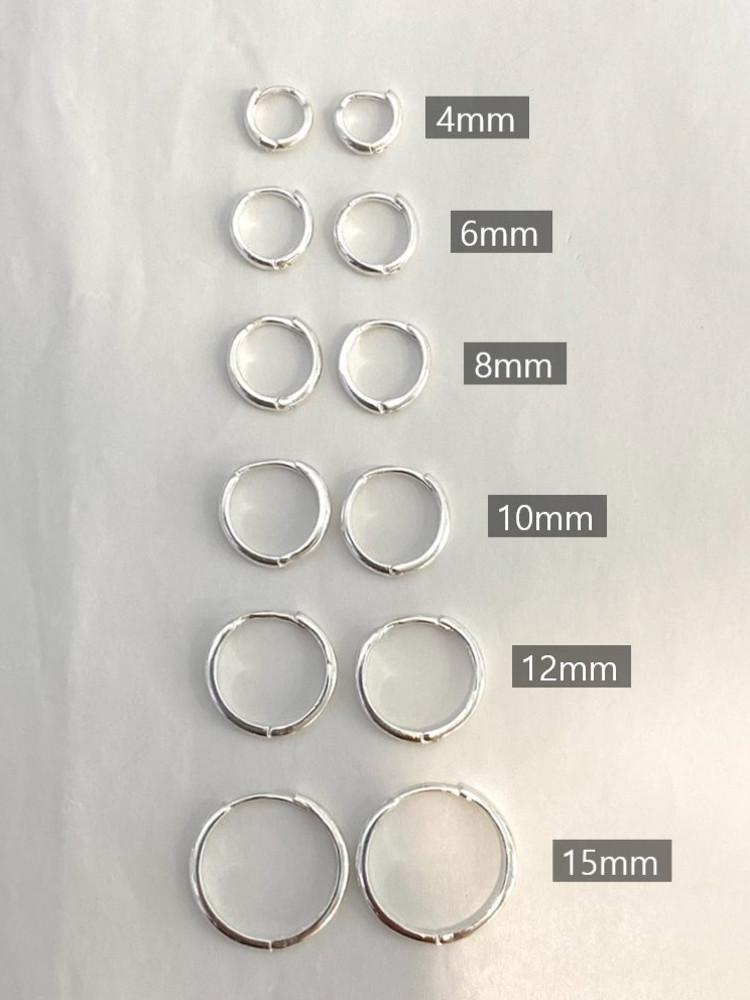 [무배] 실버925 기본 한쌍 원터치 데일리 은링귀걸이 골드 사이즈별 미니링 이어링
