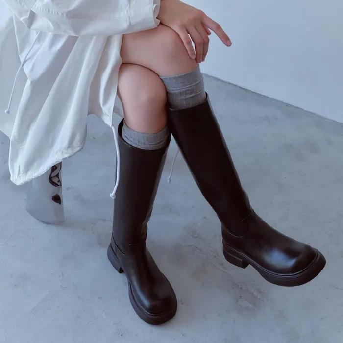 [포멜카멜레] 카멜레 앨런02 롱부츠 Black 5cm (FKW1F1SL706Z1)