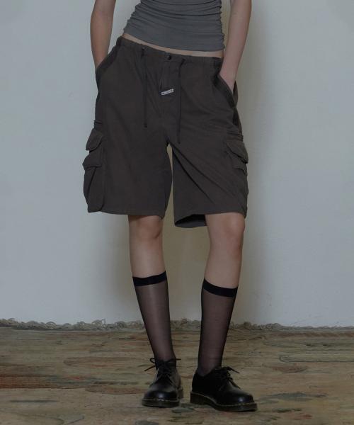Twill Cargo Half Pants Charcoal