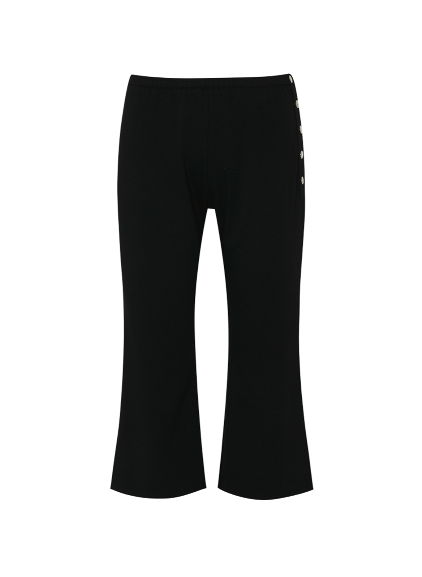 Button Capri Pants (Black)