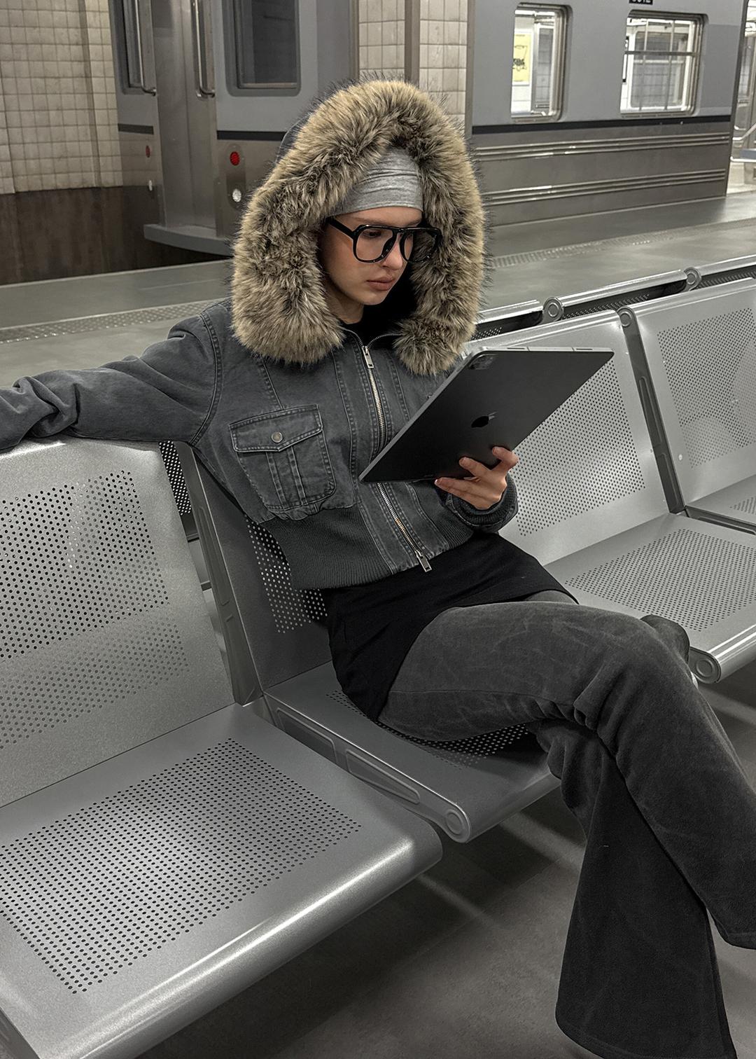 [MADE] 쿠룸 퍼트리밍 워싱 후드 점퍼 (4온스) *