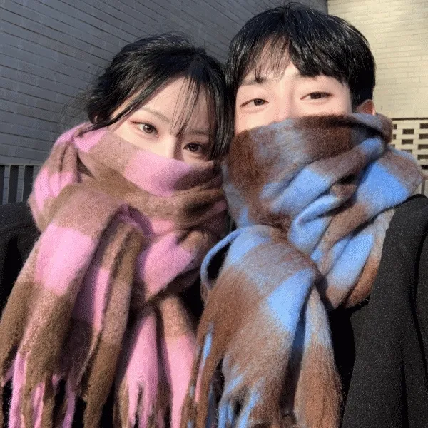 ✨단독특가/라스트오더!!✨ 체크 빅 머플러 (3color) #2018 고퀄 모헤어 숄 울 소프트 도톰 포근 목도리 큰체크 커플 시밀러 데이트