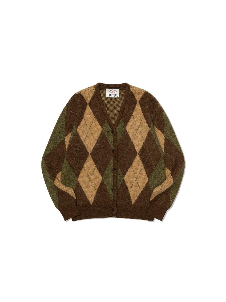Argyle Cardigan Brown_F253KN01