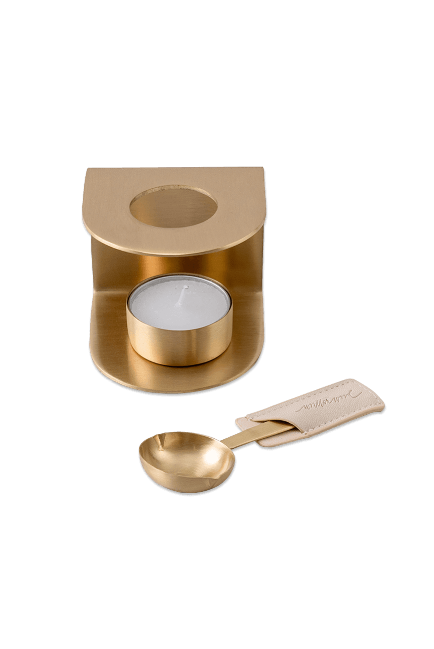 왁스 스토브 세트 Brass Wax Seal Stove & Spoon Set