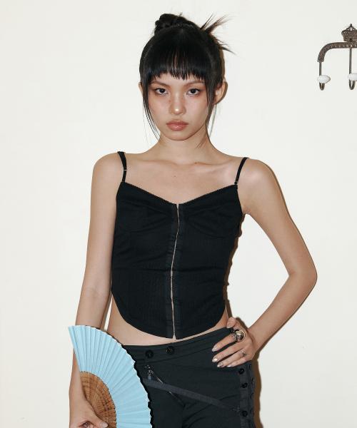 Joan Corset Sleeveless Top (Black)
