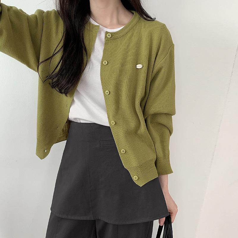 [라벨포인트✨/컬러추가/데일리룩][+FREE,L사이즈][Made]메리 라운드넥 니트 가디건 - 8 color
