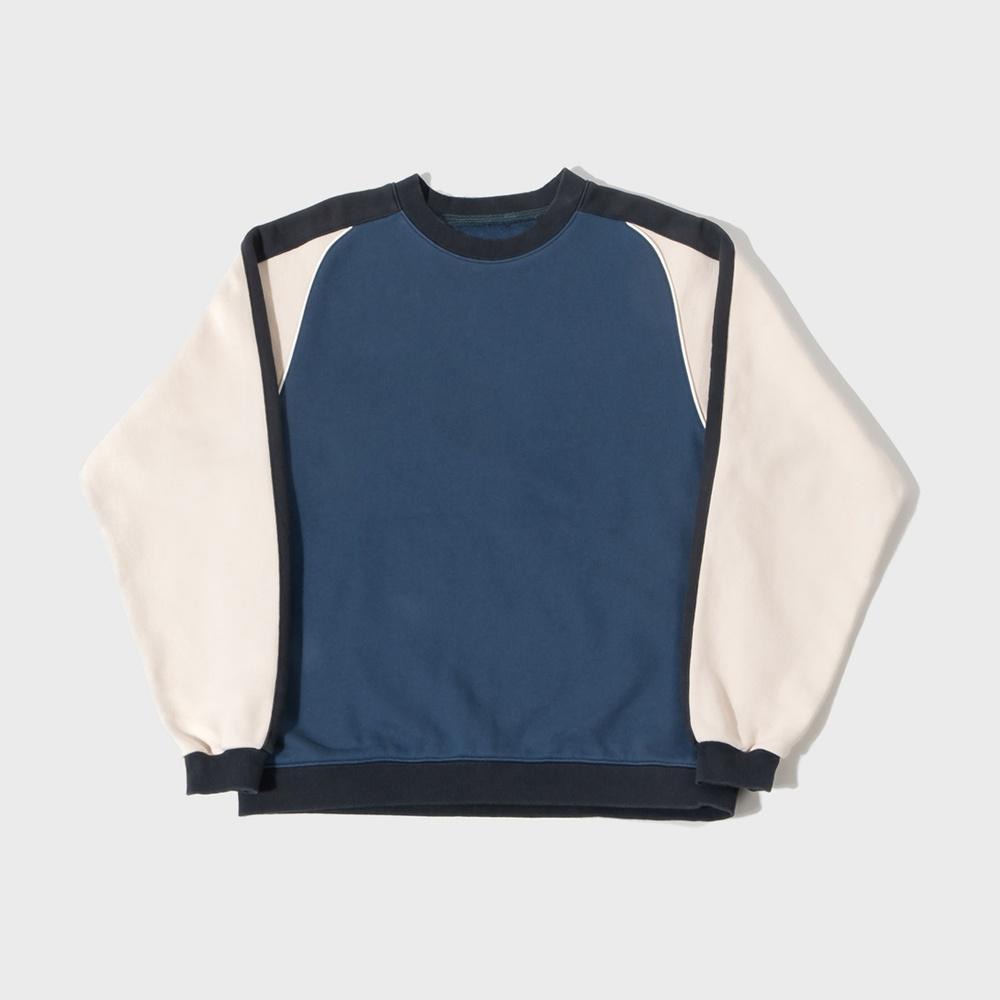 JERSEY TRIMMING SWEAT SHIRT / NAVY