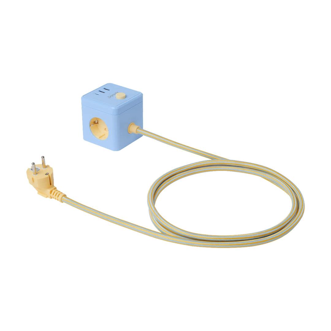 큐브 멀티 플러그 파스텔 블루