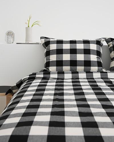 다우니 체크 침구(블랙)