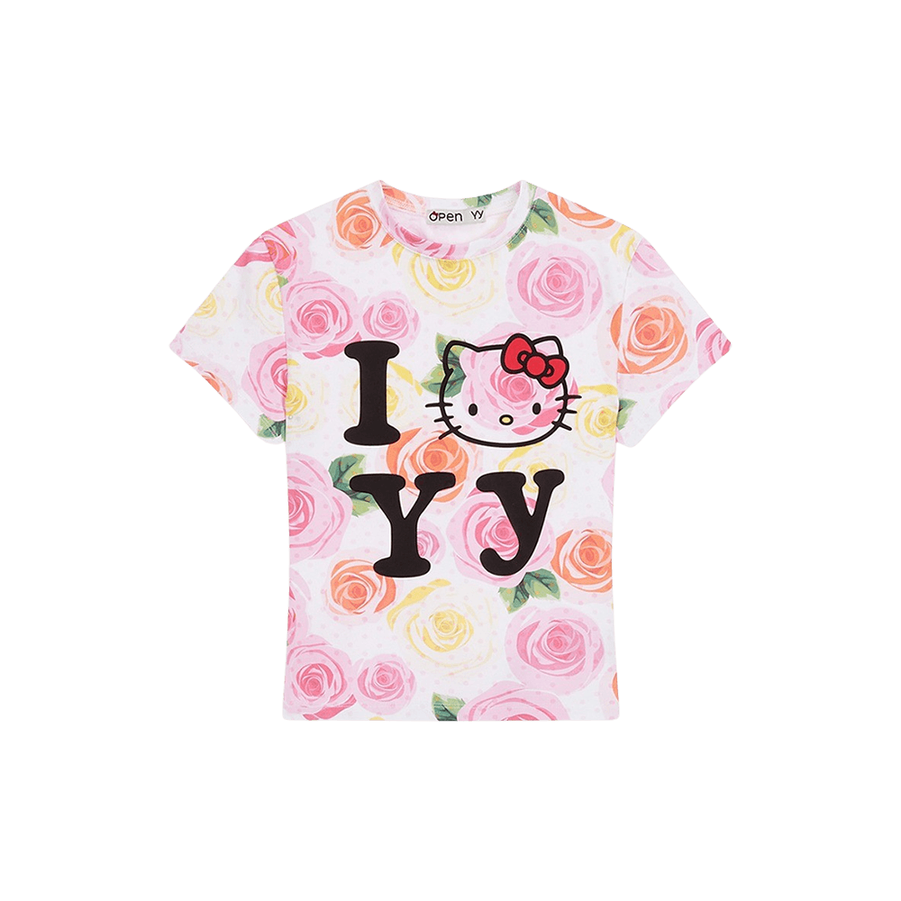 오픈 Yy x 헬로 키티 베이비 티셔츠 핑크 (W)