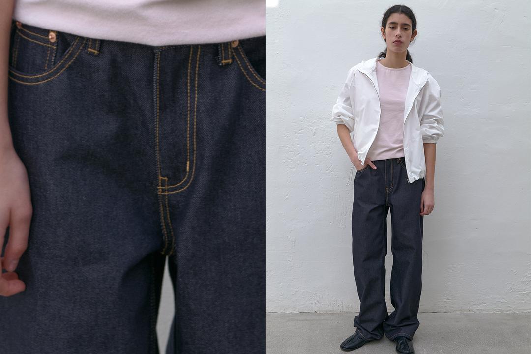 Non-fade denim pants (indigo blue)