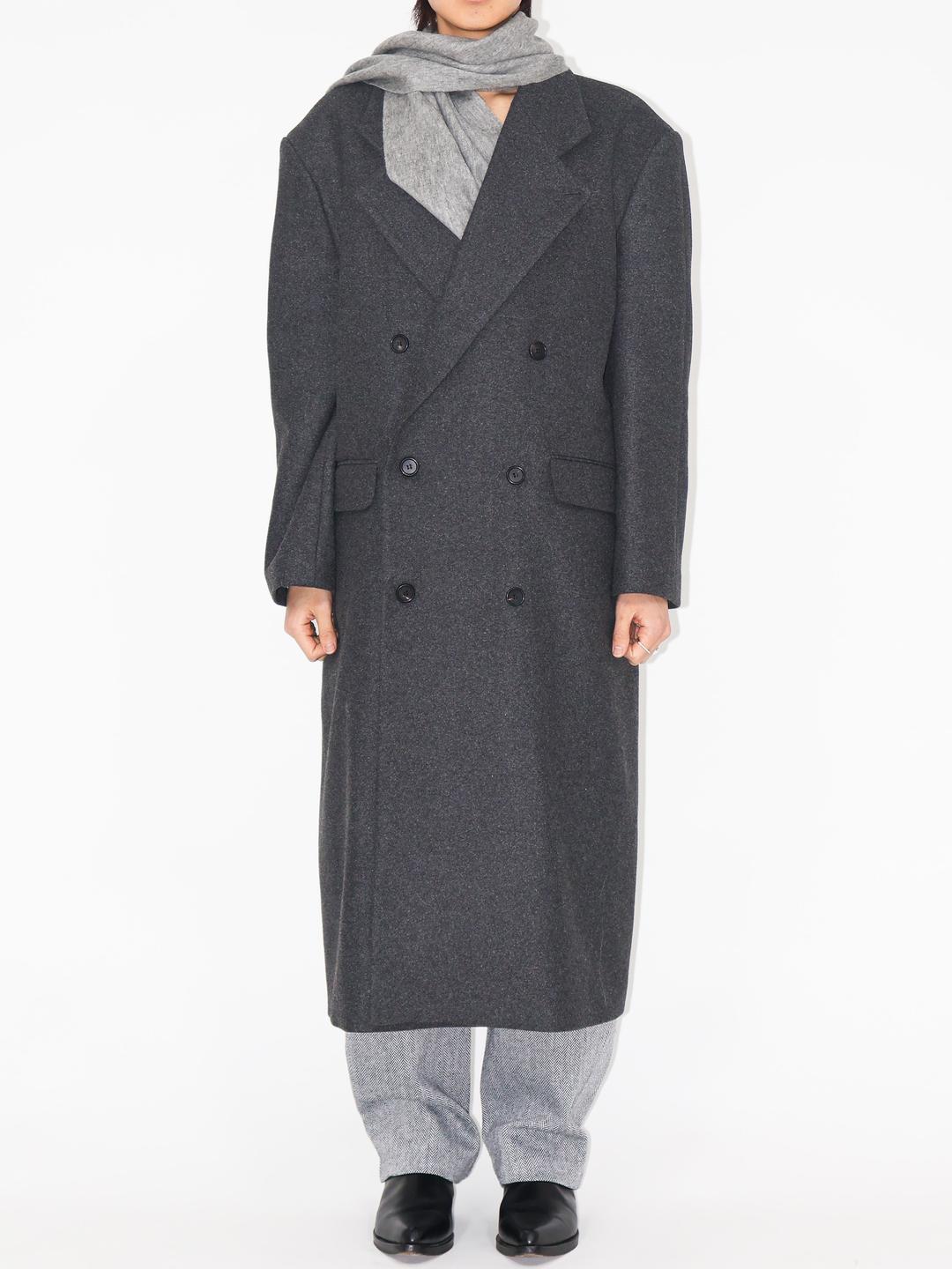 Unisex) Oversized Double-breasted Coat (2 colors)