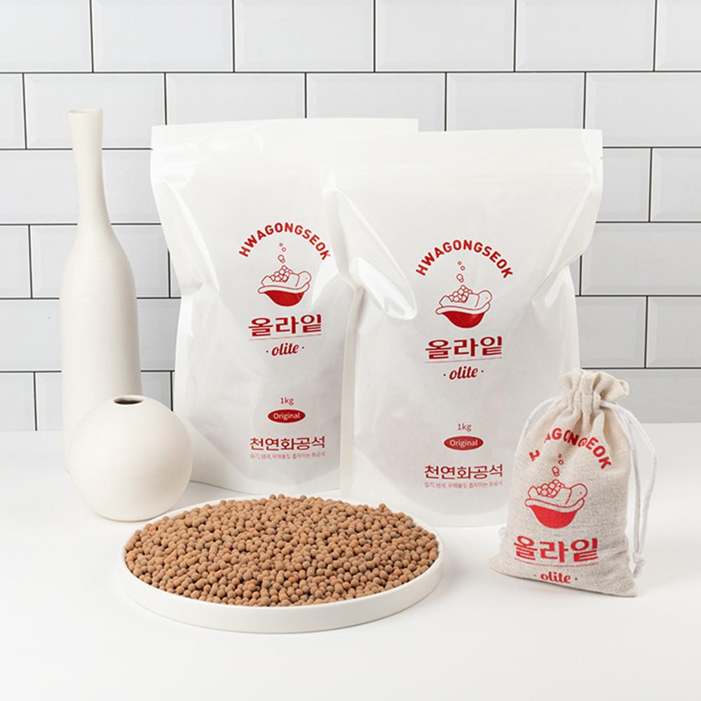 올라잍 천연화공석 제올라이트 새차 새가구 집 페인트 곰팡이 냄새제거 새집증후군 제거방법 베이크아웃 반영구 소성 1,2,3,6KG 편백패키지