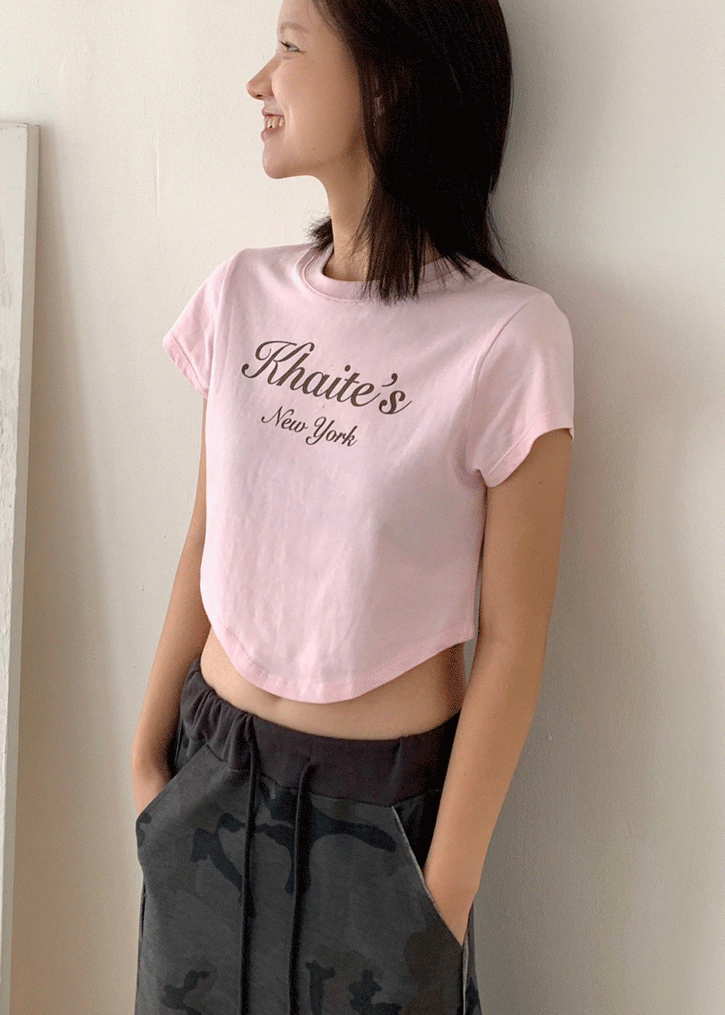 케이트 크롭 반팔티