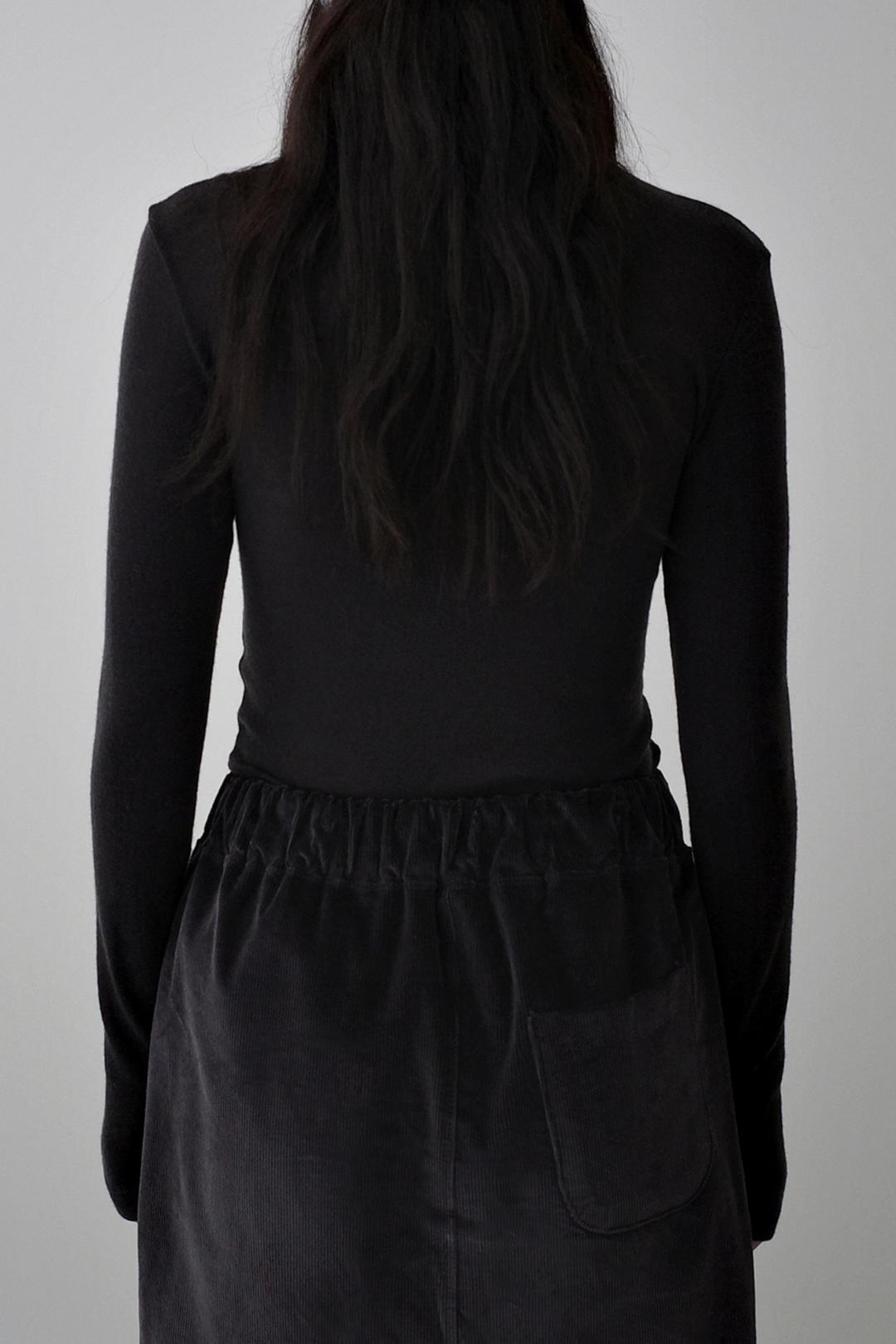 Wool ribbed top, Charcoal