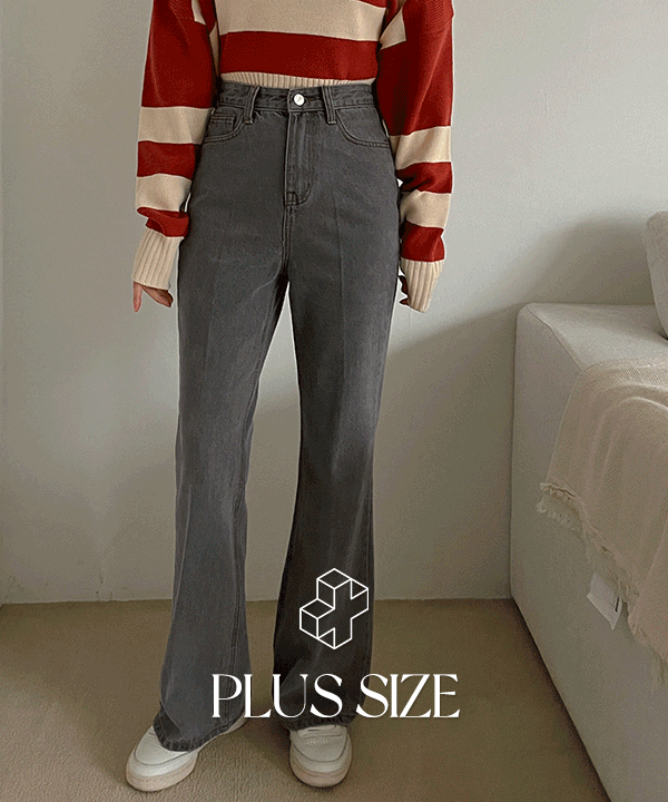 [플러스사이즈~2XL] 라인좀봐 레직기 부츠컷 데님 팬츠 -3color