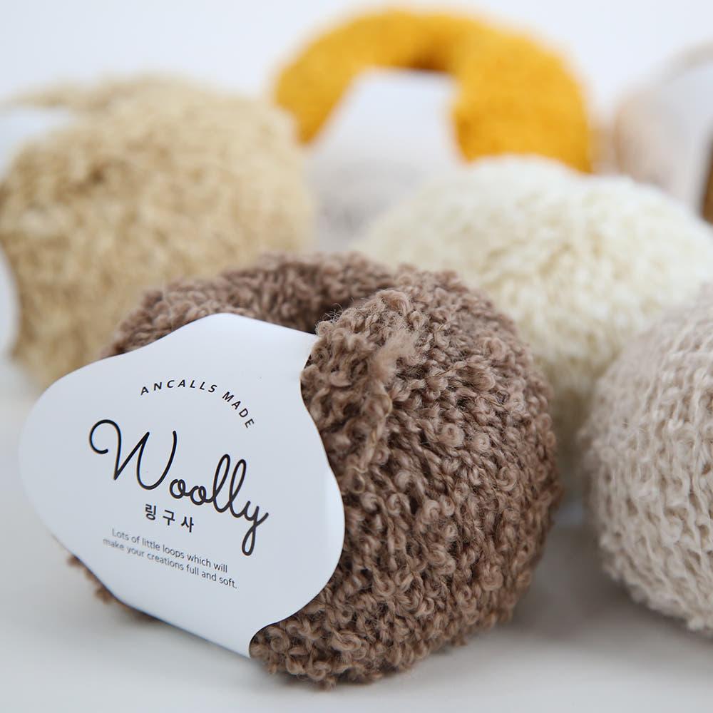 [앵콜스] 울리 링구사50g (10+1) 링구실 울90% 소품 뜨개실 부클사 뽀글이실