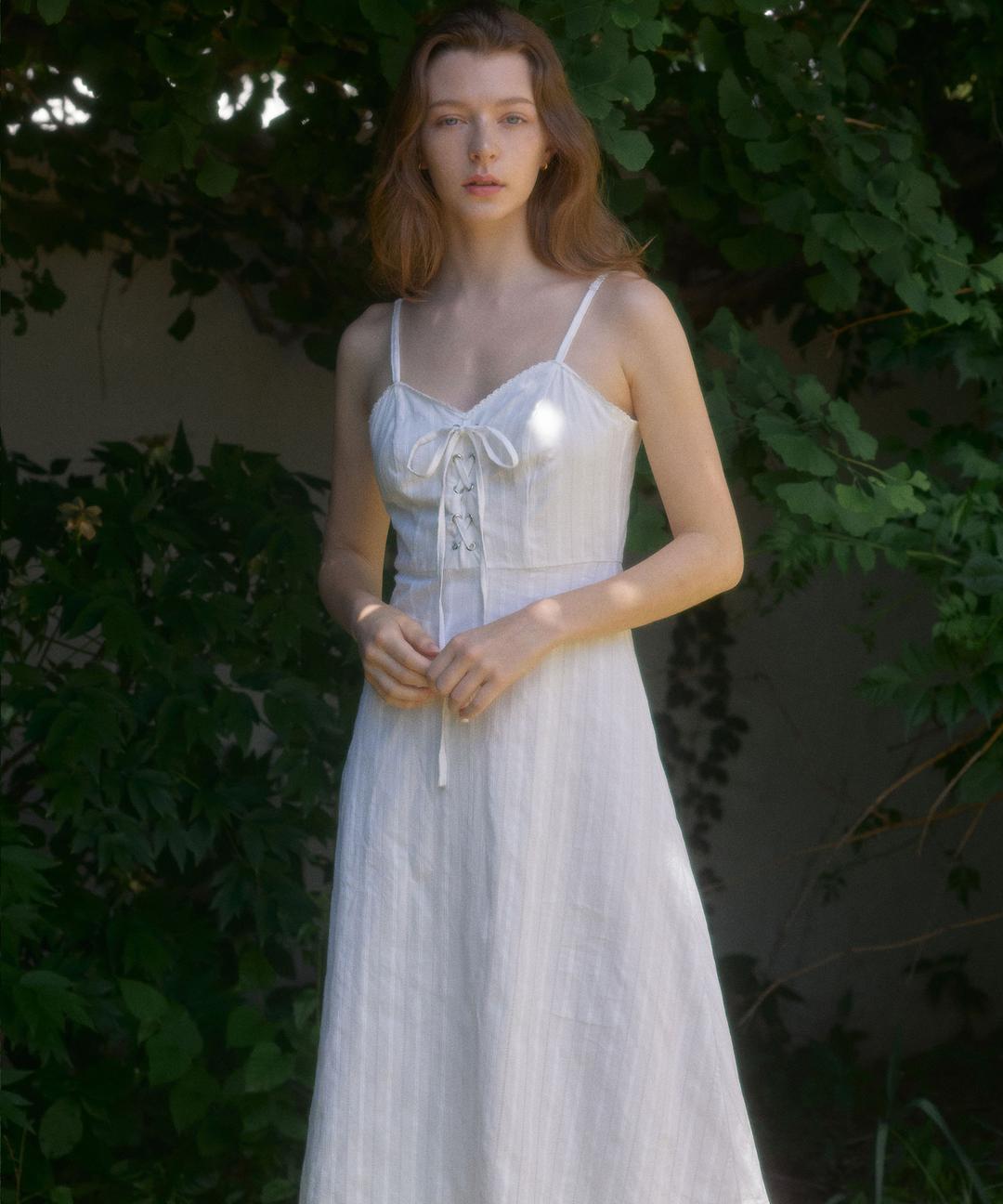 Ete Eyelet Lace Long Dress ( White )