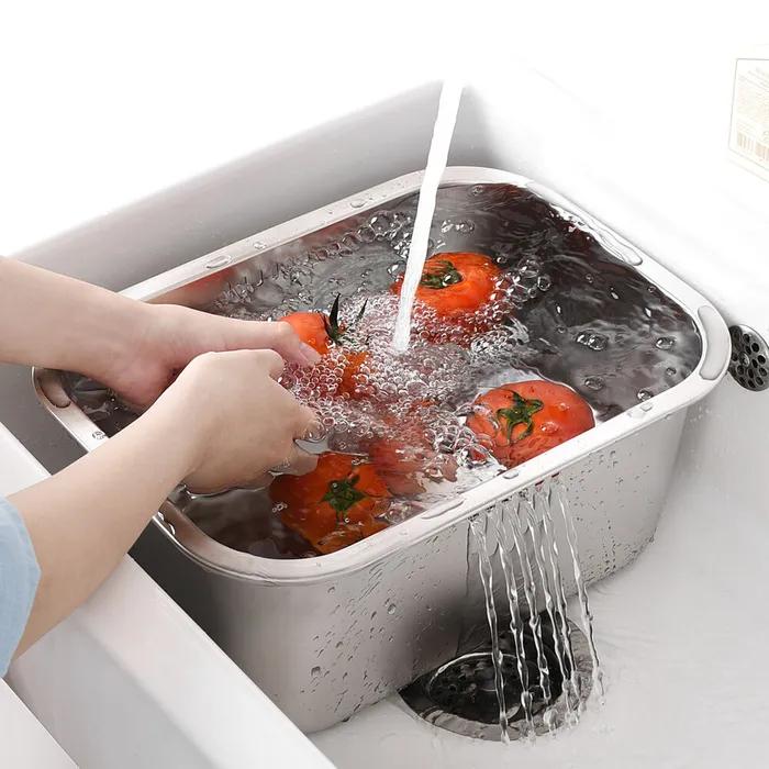 무연마제 물빠짐 구멍 스텐 설거지통 10L [다용도 캠핑]