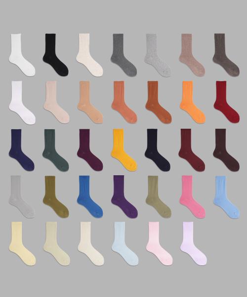 [5PACK] 유니섹스 패션 무지 장목 양말 34color