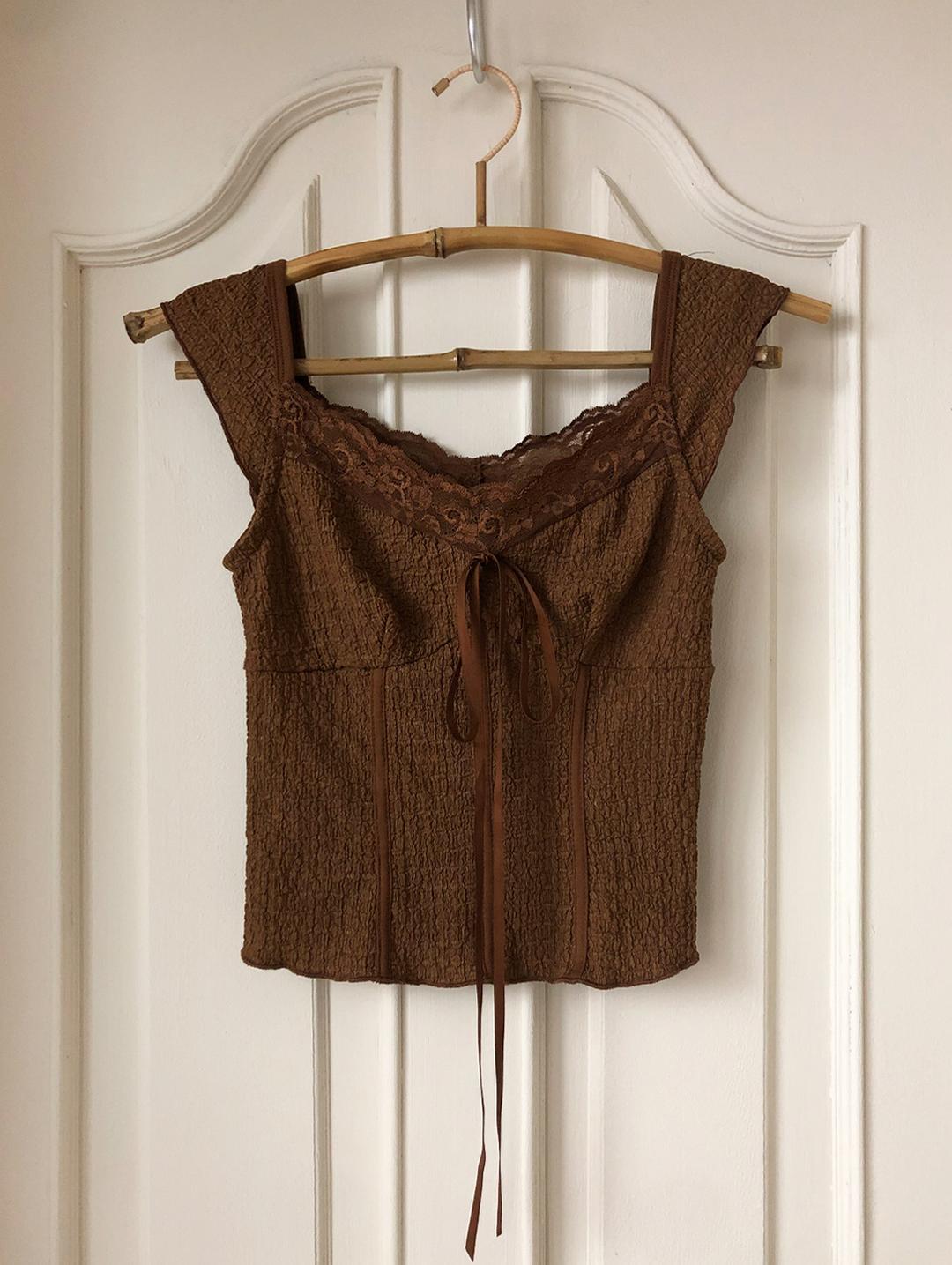 #camel ribbon tank top