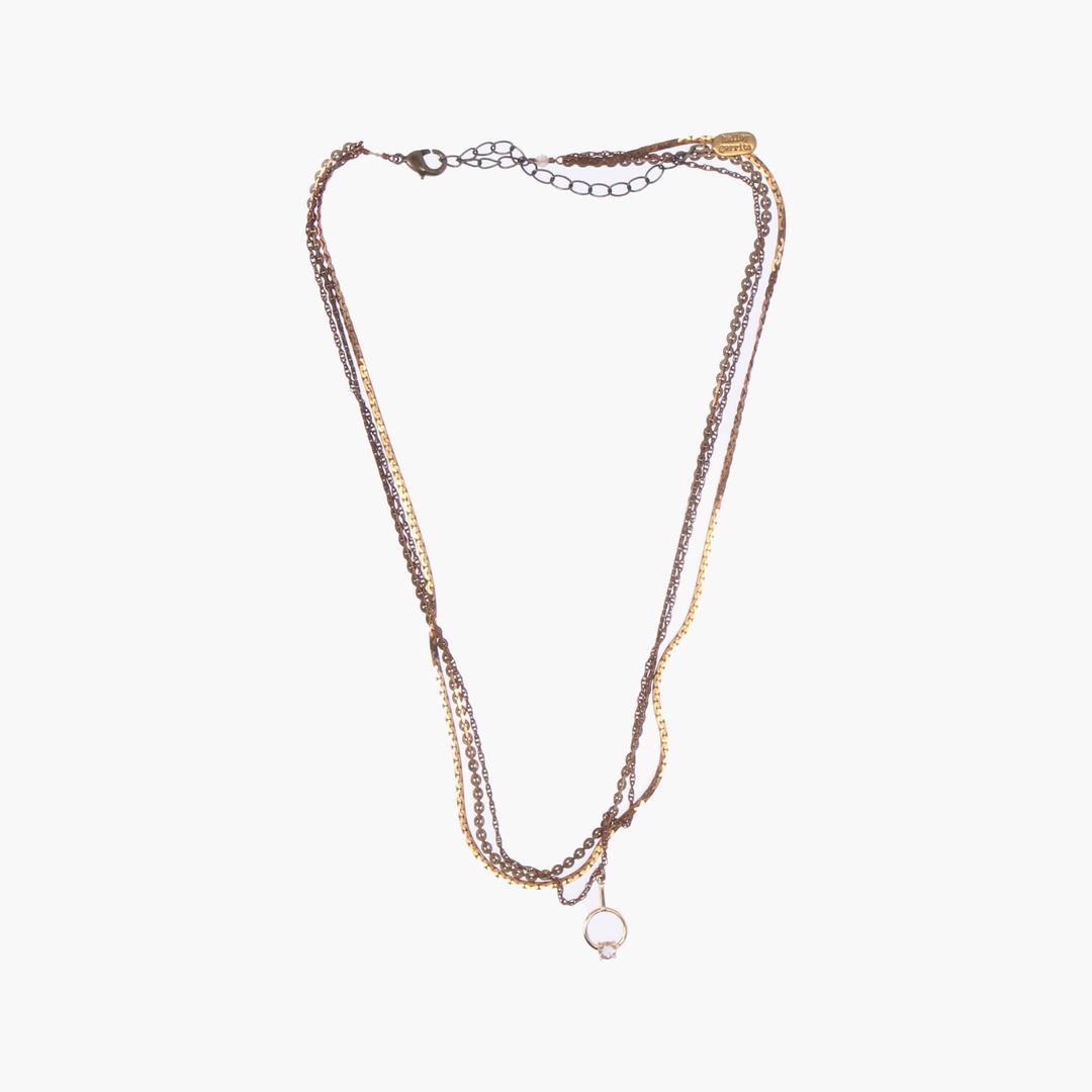 라인석 목걸이 ACC 여자 FREE