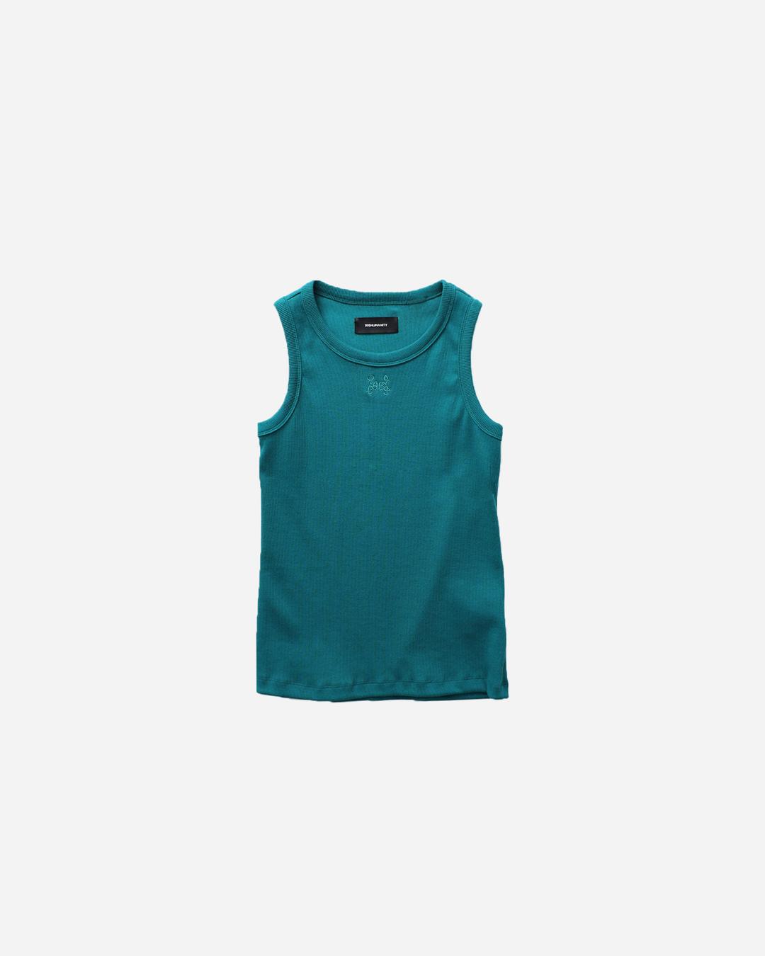 RIBBED LOGO SLEEVELESS (TURQOISE)