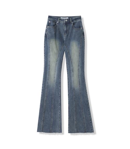 Thin Bootscut Pants WASHING BLUE