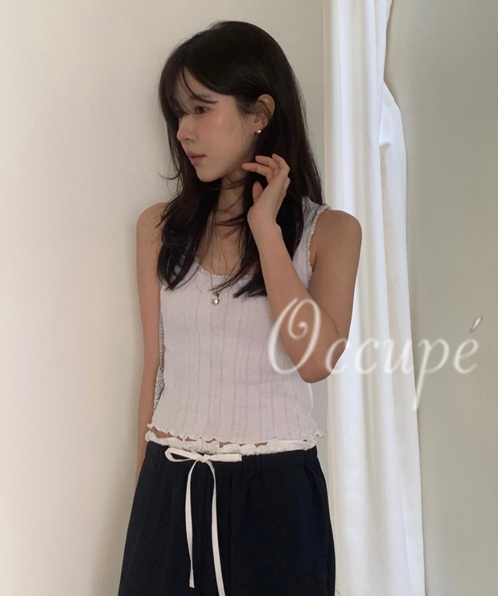 오큐페 [당일발송]미엘 에토 나시 티셔츠 (3col) miel 데일리 나시티 가디건세트가능