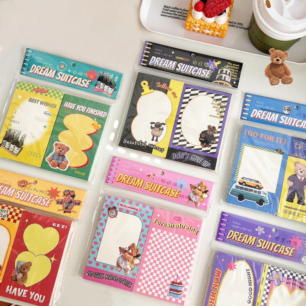 다꾸 귀여운 곰 토끼  키치 떡메모지 160매 6종