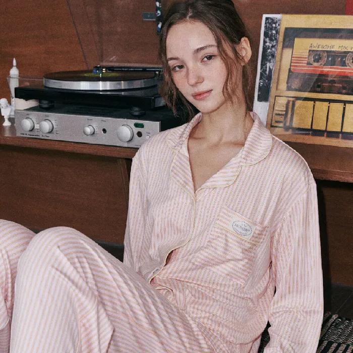 [SET] 애프리콧 캔디 소프텐션 잠옷 여성용