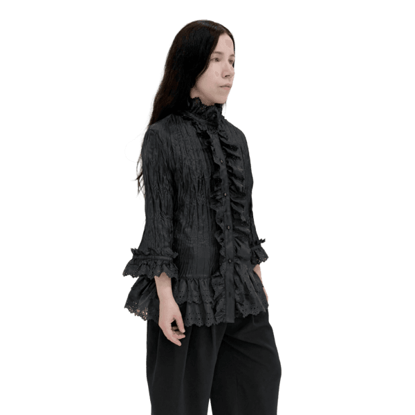 [2차] Thornel Punching Blouse - Black